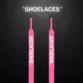 Pink ow letter reflective shoelaces