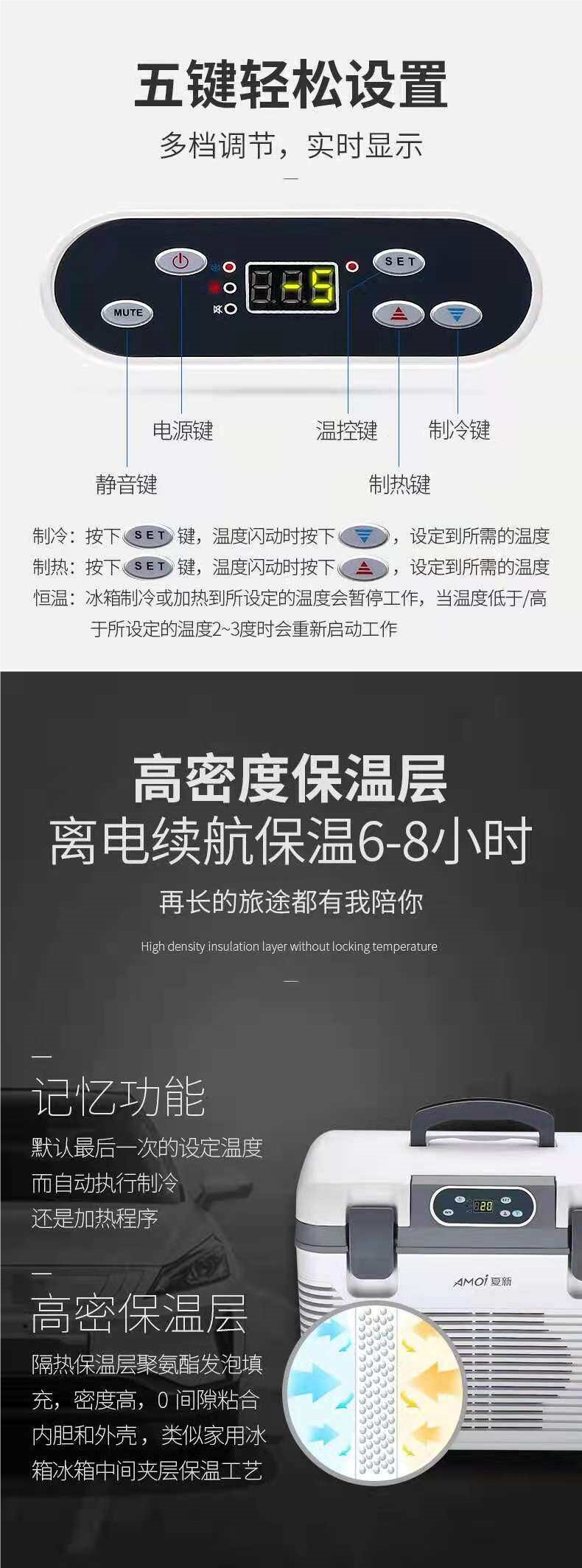 Xiaoxin Car Refrigerator for Large Trucks, 24V/12V Universal Cooling, 220V Household Mini Fridge for Camping and Vending Carts