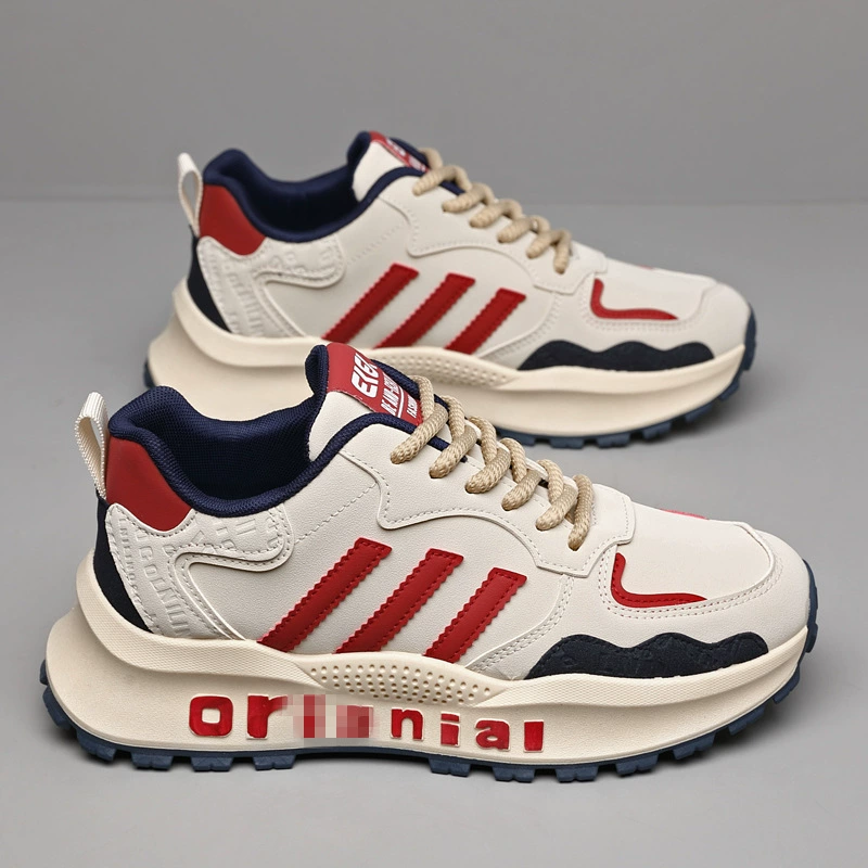 Осенняя новая мужская обувь мода дикая обувь с толстой подошной модой мужская мягкая подошва удобная низкая банда легкая беговая обувь