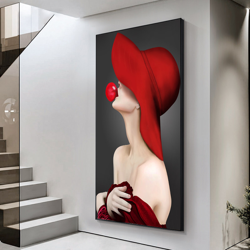 Decorative Paintings for the Entrance Hall, Corridor Wall Art, Elegant and Luxurious Figure Paintings, Crystal Porcelain Paintings for Girls' Hair Salons and Clothing Stores