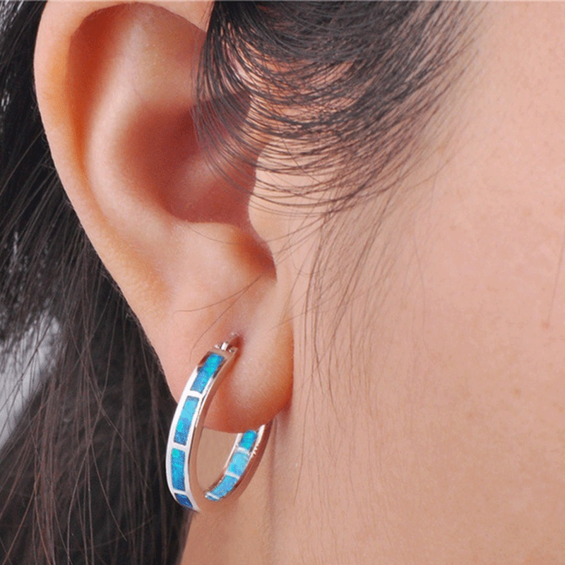 1 Pair Retro Multicolor Alloy Enamel Rhinestones Women's Hoop Earrings display picture 5