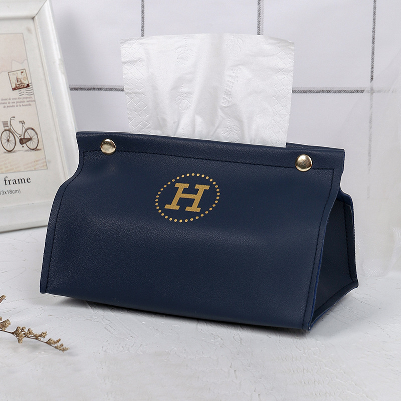 Nuevo hotel de estilo nórdico caja de pañuelos de cuero ins estilo hogar sala de estar de almacenamiento de escritorio caja de pañuelos de cuero PU
