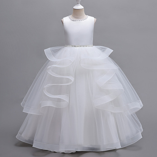Children's formal dress princess skirt high-end wedding ball gown little girl host piano performance dress cross-border