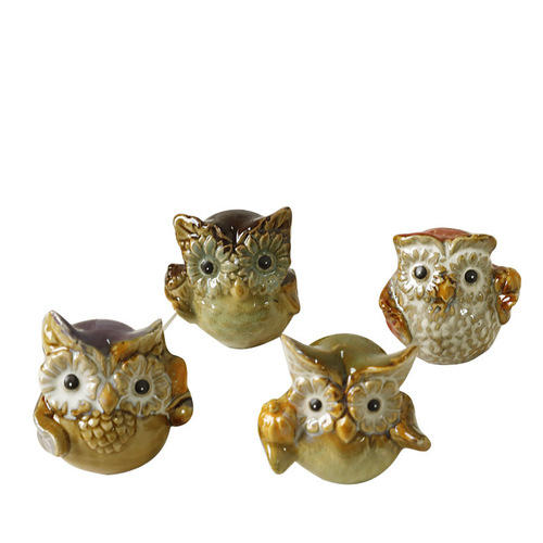 Creative foreign trade ceramic handicrafts ornaments, cute cartoon owl ornaments, cross-border best-selling special bird ornaments