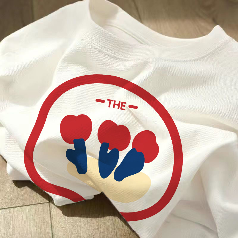 Cherry Maruko de manga corta imprimió la camiseta de manga corta delgada de moda de estilo coreano de moda de las mujeres de la camiseta blanca