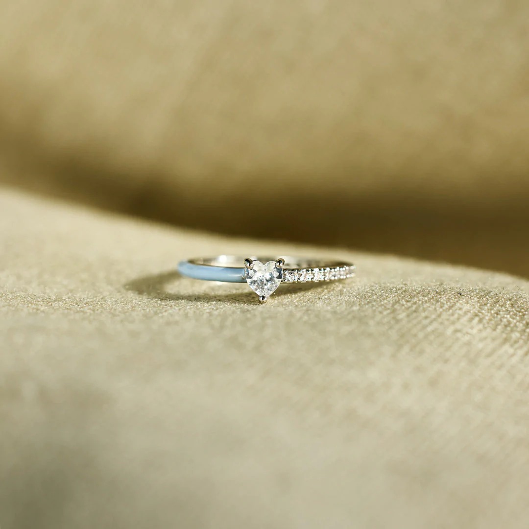 Daily Occasion Alloy Material Simple Style Heart Shape Zircon Alloy Wholesale Rings