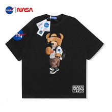 潮牌NASA短袖T恤男夏季新款寬松圓領休閑體恤衫情侶款時尚t恤潮裝