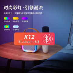 抖音K12蓝牙音响话筒一体音响户外音箱K歌蓝牙小音响蓝牙音箱跨境