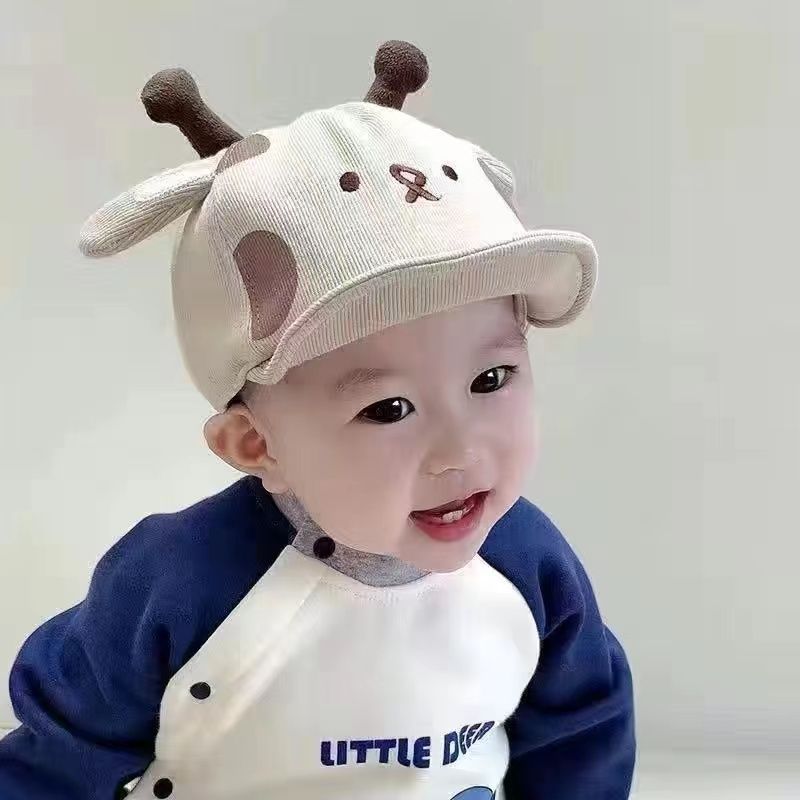 ベビー帽子春と秋の新しいスタイルかわいい超かわいい柔らかいつばのひさしキャップ男の子と女の子新生児野球帽トレンディ|undefined