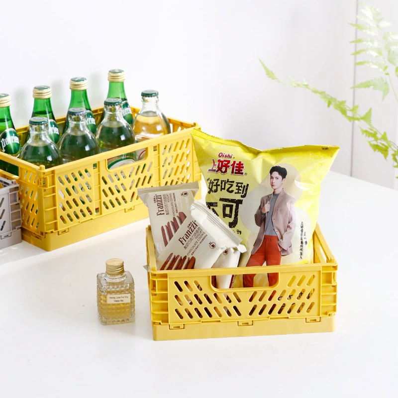 Table folding storage basket, plastic storage system, toy, storage box