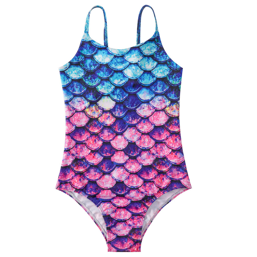 Foreign Trade Children Mermaid Swimsuit 2023 New Girls' One-piece Swimsuit Girls' Hot Spring Strap Swimsuit Wholesale display picture 3