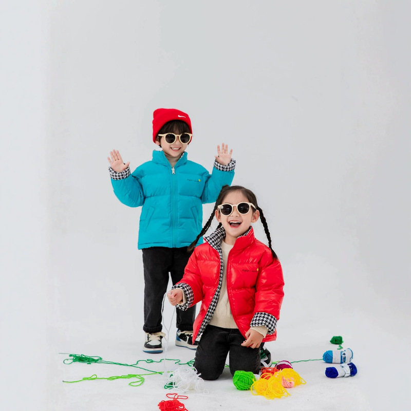 Boys' and Girls' Solid Color Winter Versatile Simple Casual Children's Warm down Jacket, Lightweight and Comfortable