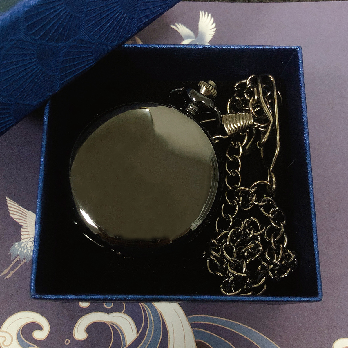 양면 퓨어 블랙 포켓 시계