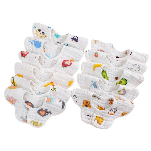 Baby Bibs Infant Saliva Towel Gauze 8 Layers Pure Cotton Newborn Waterproof Bib Children Petal Bib Baby Supplies 
