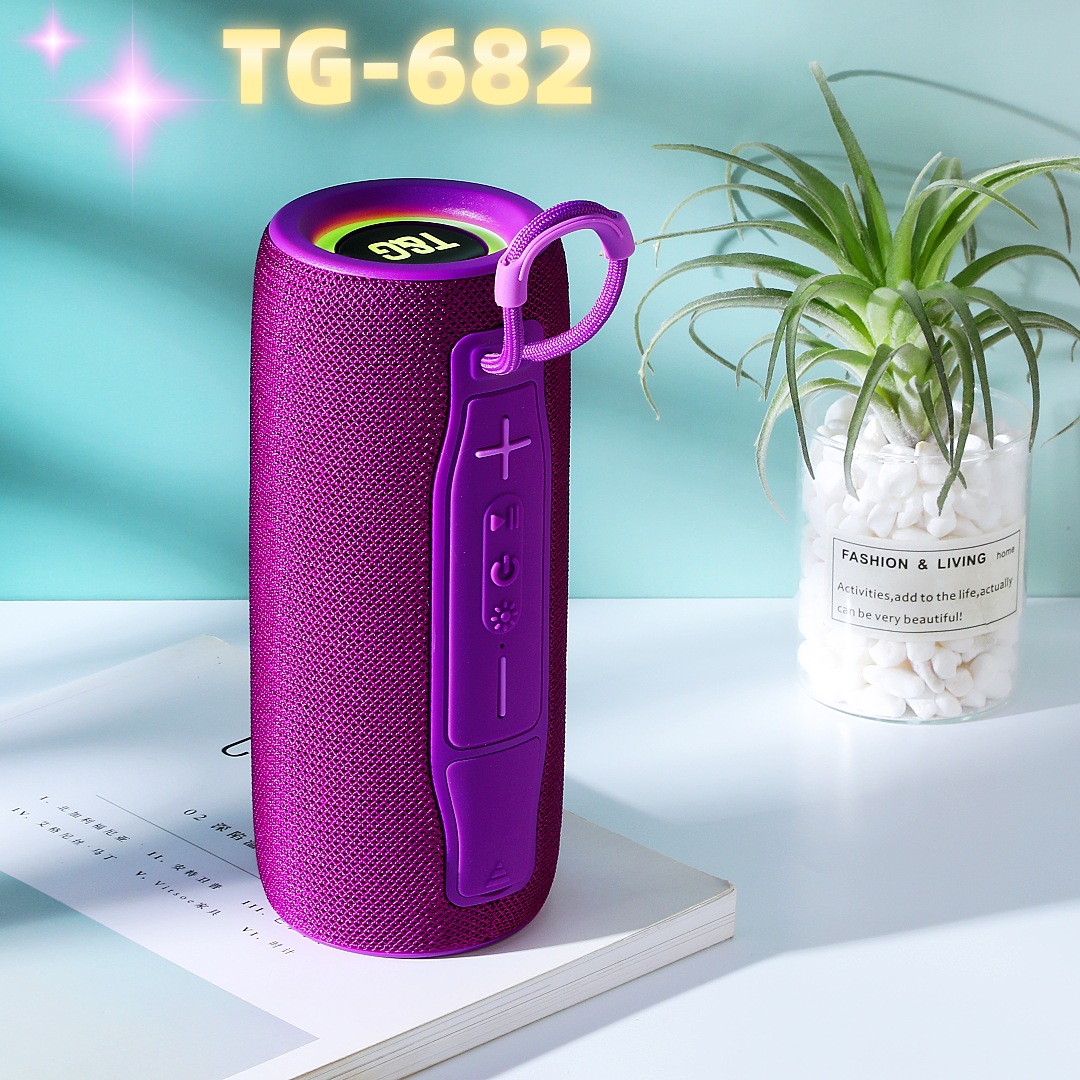 다채로운 직물 야외 휴대용 방수 TG682 블루투스 스피커 패션 선물 카드 TWS 빛나는 막 오디오