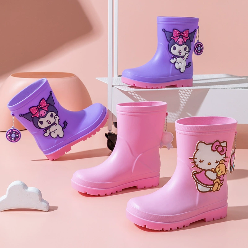 Санрио Hello kitty, детский дождевик, обувь, противоскользящие ботинки, для подростков