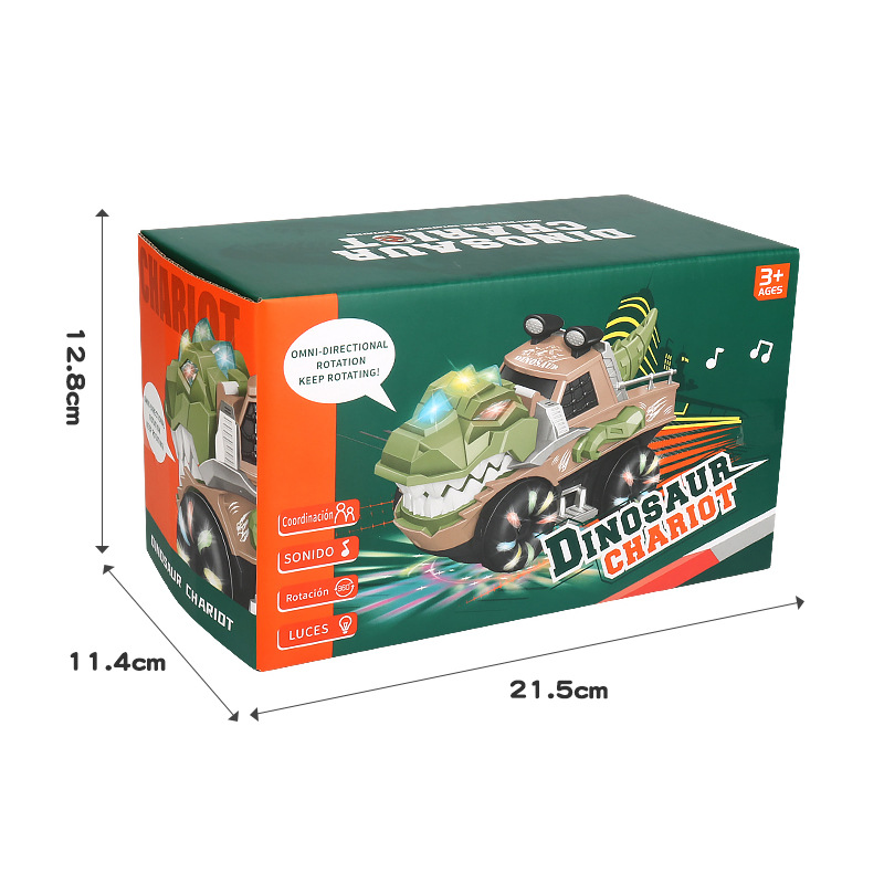 Nuevo dinosaurio eléctrico ingeniería vehículo universal para caminar música luz Tyrannosaurus modelo dinosaurio carro puesto de juguete