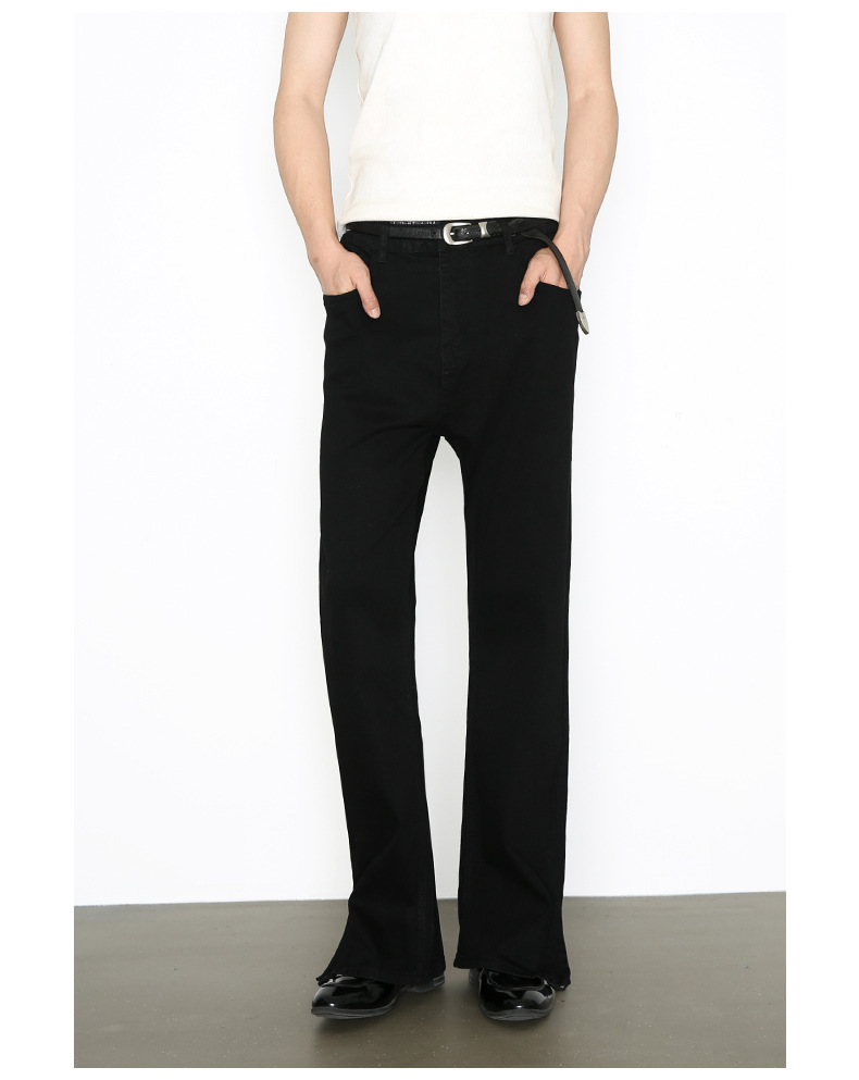 Men's Clothing Black Stretch Slim Fit Jeans For Men Loose Fit Versatile Basic Style Slimming Long Pants American High Street Denim_mkmklike.com