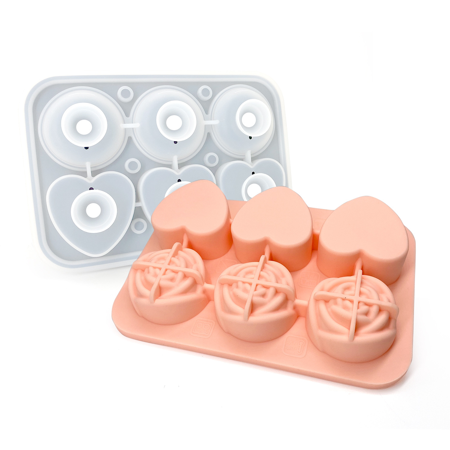Caja de molde de hockey sobre hielo de silicona Ice Cube máquina de hielo 4-piece Rose whisky Comercial Grande cuadrado redondo image 25