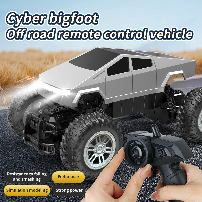 Transfronterizos 2.4G Tesla Cyber Pickup Remote Control Coche Simulador eléctrico de alta velocidad para niños Cuadruple Drive Coche Bigfoot