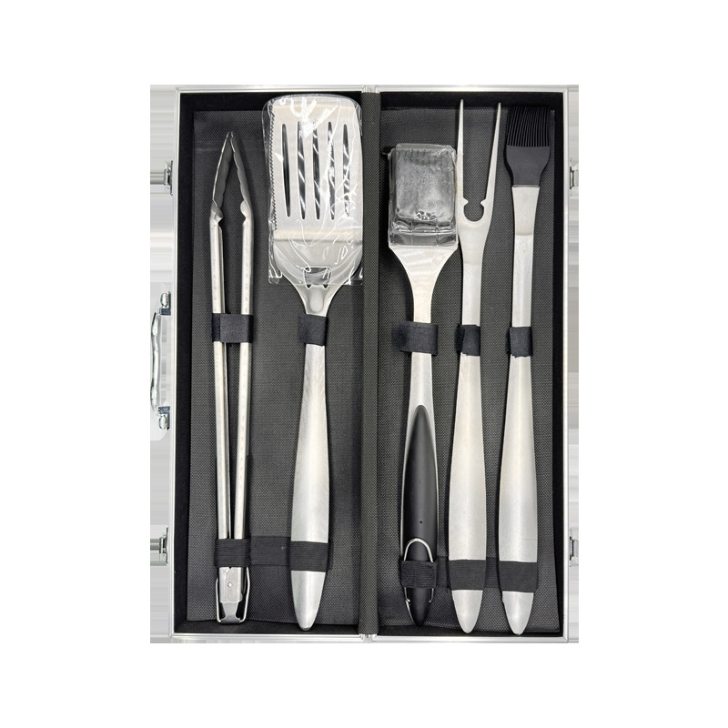 Suministro directo de fábrica hogar fácil de llevar integrado de acero inoxidable barbacoa herramienta traje