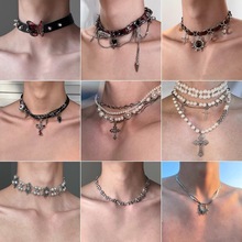 2024重工钉珠星星项链钛钢亚文化辣妹甜酷辣妹系朋克哥特小众欧美