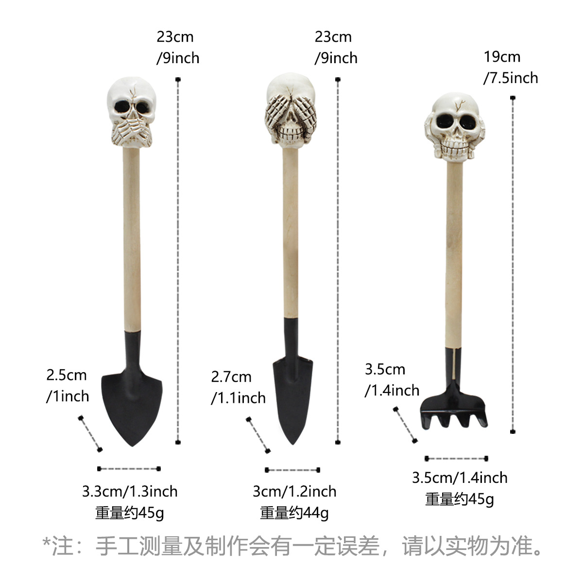 Creative potted small shovel flower planting shovel loose soil flower shovel gardening planting succulent tools suit three-piece set