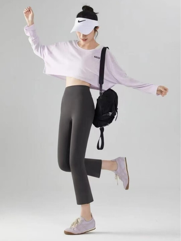 女性用サマーヨガ8点フレアパンツ、ハイウエストヒップリフティングスリミングスポーツパンツ、フィットネスカジュアルダンスワイドレッグパンツ、夏|undefined