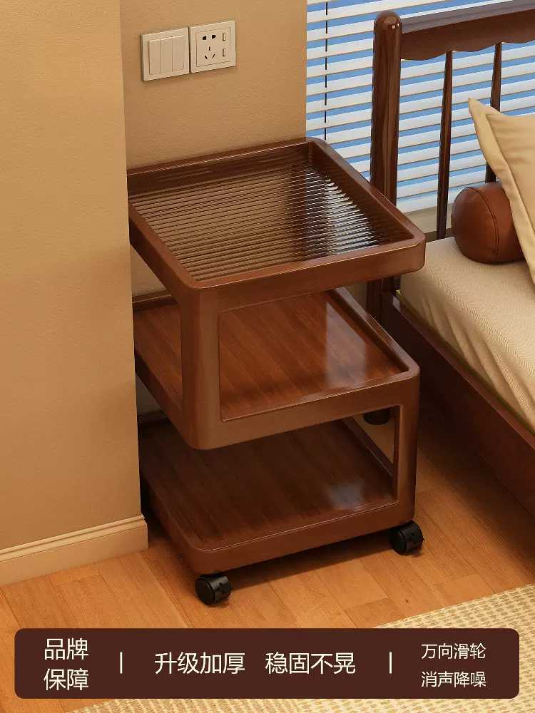 定制床头柜卧室小型中古风可移动床头置物架简约多功能床边创跨境