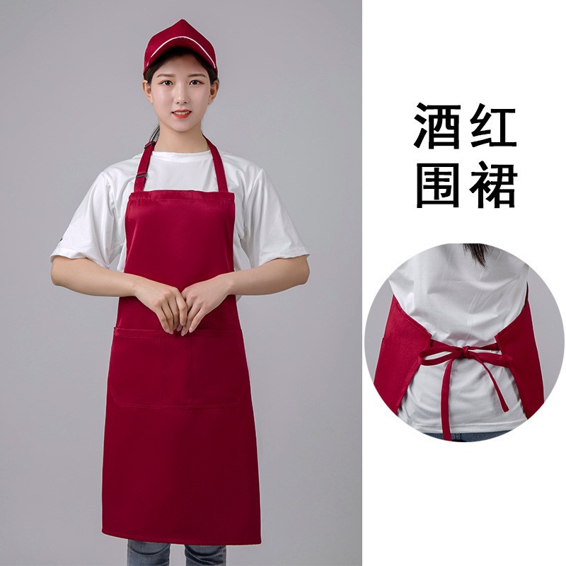 Venta al por mayor impermeable a prueba de aceite restaurante moda cintura lienzo algodón procesamiento LOGO impresión delantal