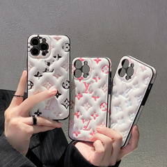 外国貿易人気エアクッションレザーパターンオールインクルーシブトレンディブランドクラシック老眼鏡iPhone16Promax Apple携帯電話ケースに適しています