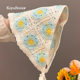 Spring Children's Turban French Knitted Hollow Hat Dopamine Bohemian Pastoral Triangle Scarf Women's Toe