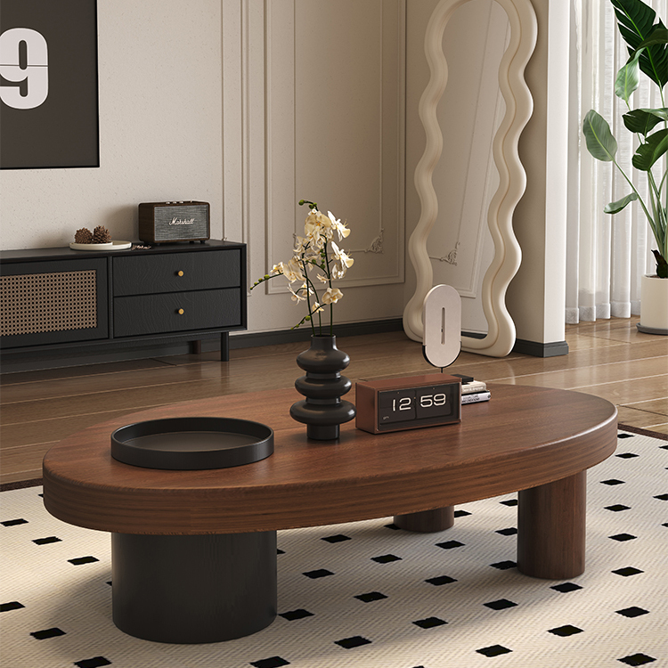 Antique Style Solid Wood Shaped Coffee Table Small Apartment Household Living Room Tea Table Designer Can Receive Modern Minimalist Table