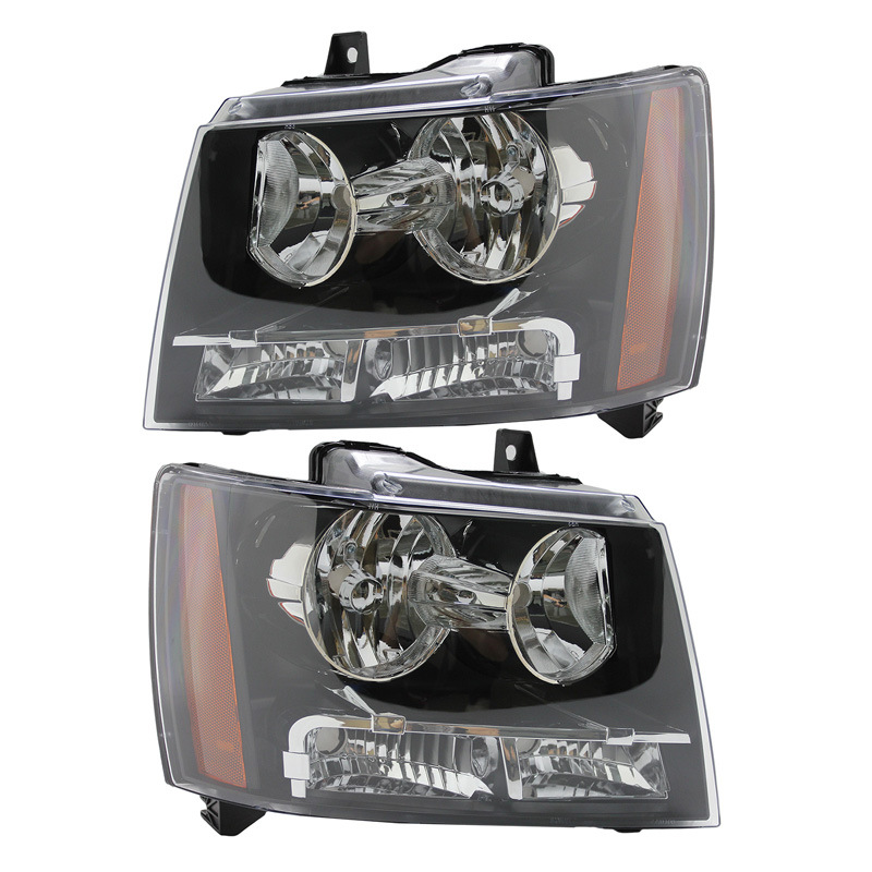 Faros delanteros originales negros estándar americano para Chevrolet Tahoe Suburban Avalanche 07-14