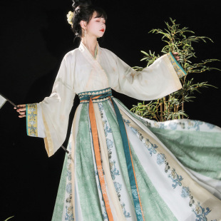 新款汉服女中国风晋制交领齐腰八破裙日常改良古装超仙气春秋季款-阿里巴巴