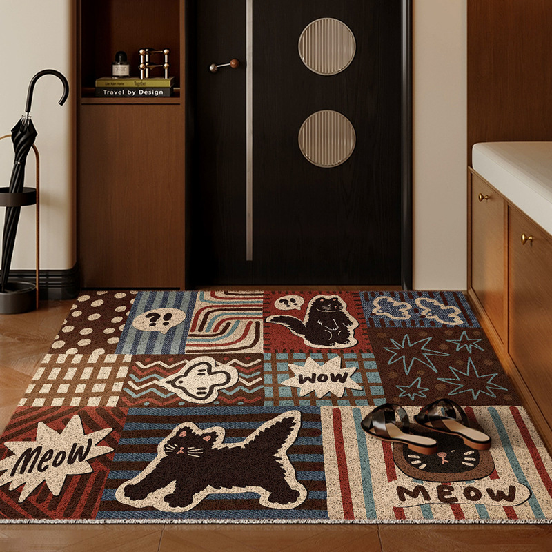 American Retro Entrance Door Floor Mat Cartoon New Entrance Wire Ring Foot Mat Home Entrance Non-Slip Cuttable Door Mat American Retro Entrance Door Floor Mat Cartoon New Entrance Wire Ring Foot Mat Home Entrance Non-Slip Cuttable Door Mat