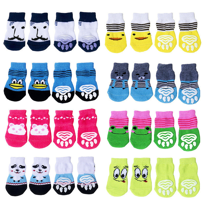 Pet socks high quality non-slip bottom dog foot cover dog socks Teddy dog Corgi cat supplies 4 Pack wholesale