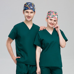 Surgical Scrub Gown Women Summer Short Sleeve Pharmacy Doctor Hand Scrub Suit Separate Nurse Suit Set Amazon