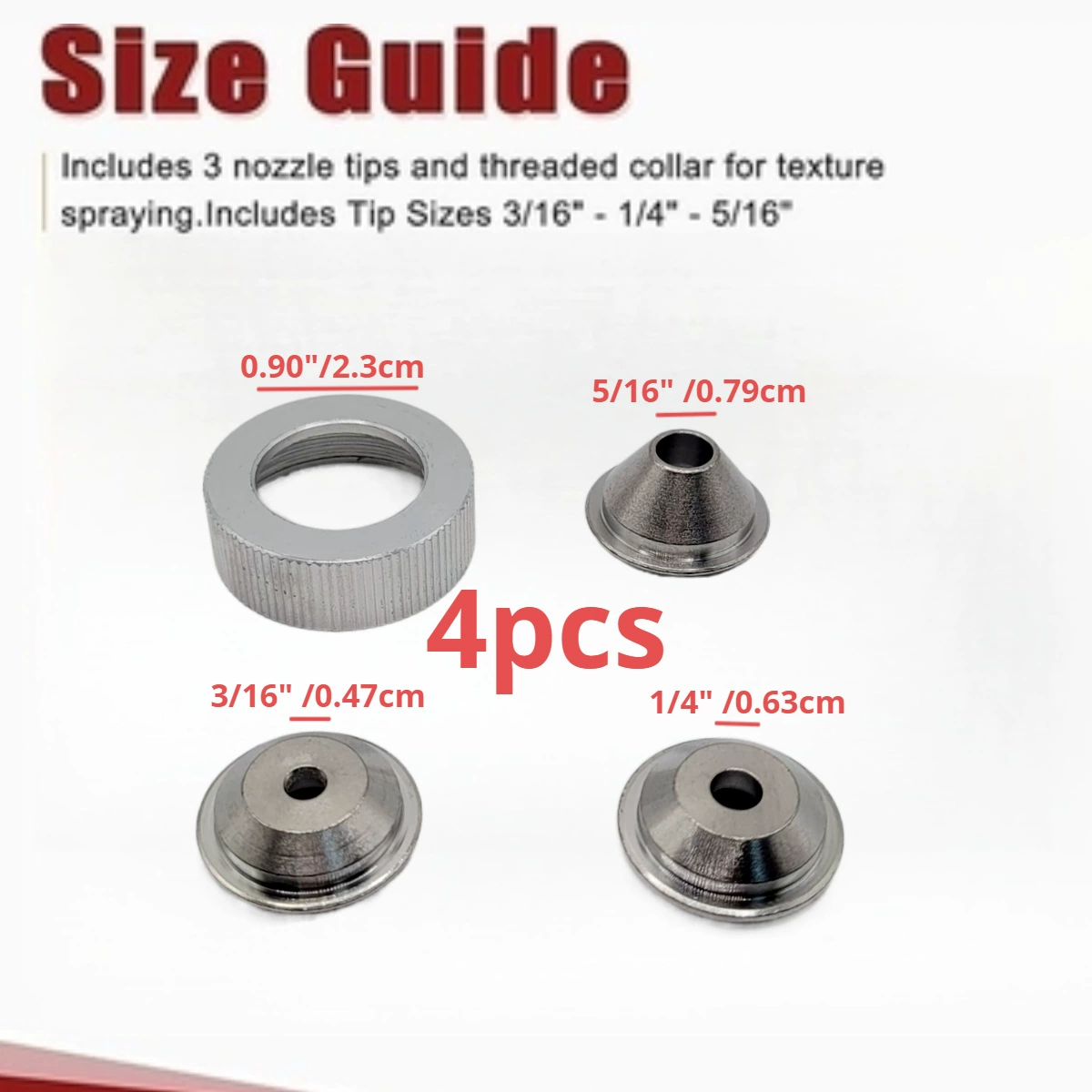 Набор сопла для напыления текстуры, 3 сопла, 1 резьбовой рукав Texture-Pro 200