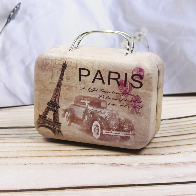 Retro maleta mini maleta caja de hierro caja de dulces monedero caja de monedas de regalo creativo caja de metal caja de embalaje