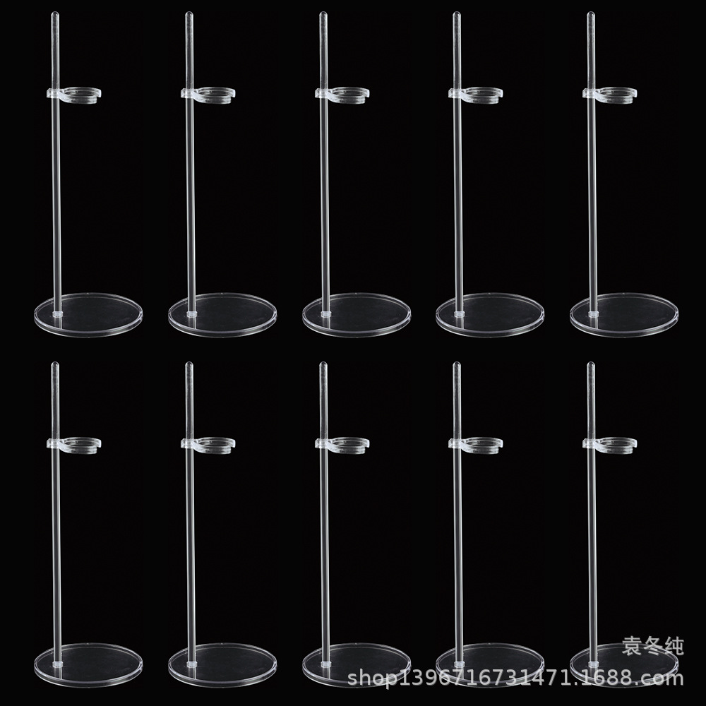 Muñeca de juguete muñeca soporte puro cristal orgánico transparente cintura pie clip plástico soporte exhibición