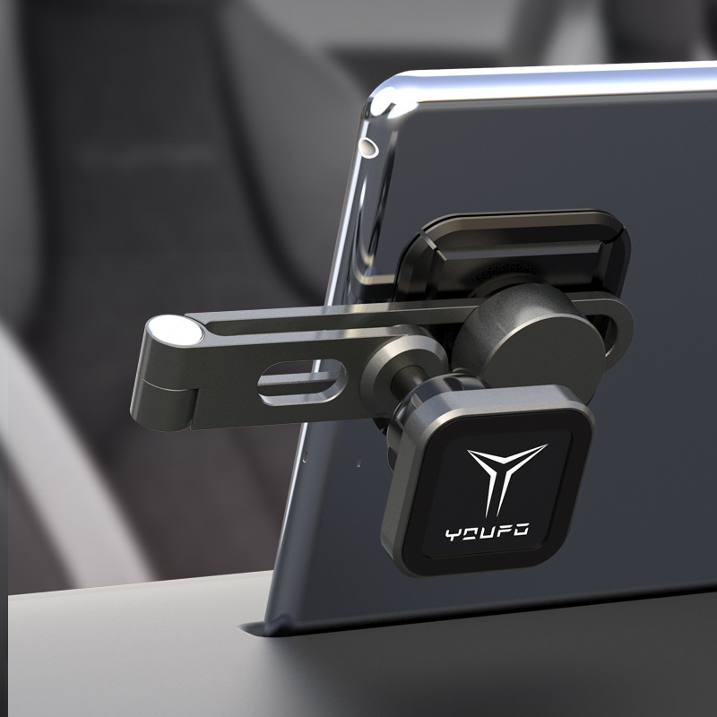 Suitable for Tesla Model 3y mobile phone car holder, center console floating screen folding hidden magnetic bracket_voghion.com