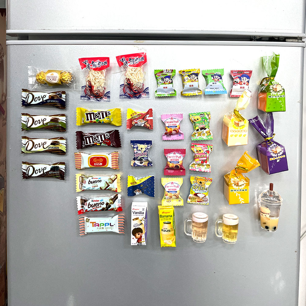 Creative Food Play 3D M Bean Sands Chocolate Guaiguai Puffs Candy Bear Biscuit Imán Imán Imán Imán Imán Imán