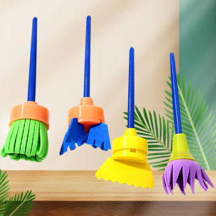 4-piece rotating broom art painting seal children's color EVA rubbings graffiti tool brush