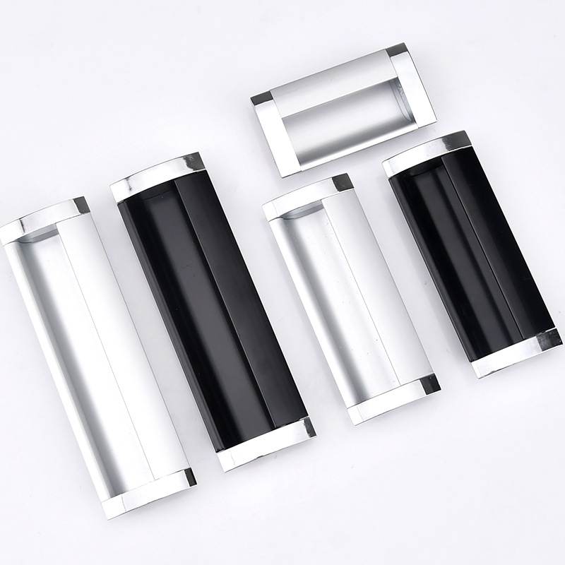 Moderno simple incrustado cajón invisible mango oculto Luz de lujo armario puerta corredera manija de la aleación de aluminio