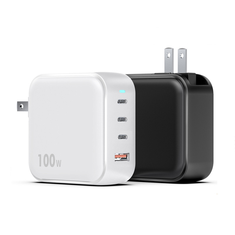 新款PD100W氮化镓20V5A充电器1A3C快充充电头折叠脚PD3.0快充头