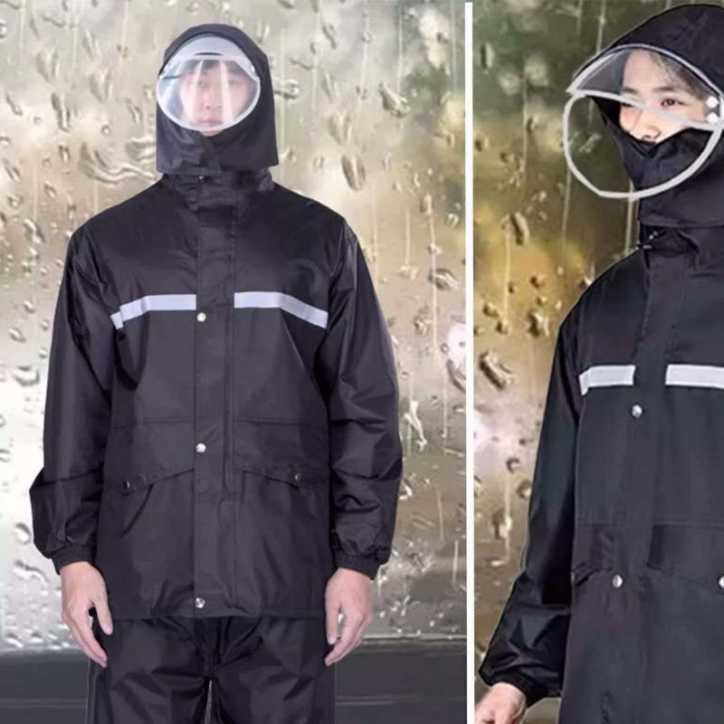 Raincoat and Rain Pants Set, Long Style, Full-Body Storm-Proof, Unisex, One-Piece or Two-Piece, for Construction Site, Labor Protection, Cycling, Waterproof Rainwear Raincoat and Rain Pants Set, Long Style, Full-Body Storm-Proof, Unisex, One-Piece or Two-Piece, for Construction Site, Labor Protection, Cycling, Waterproof Rainwear