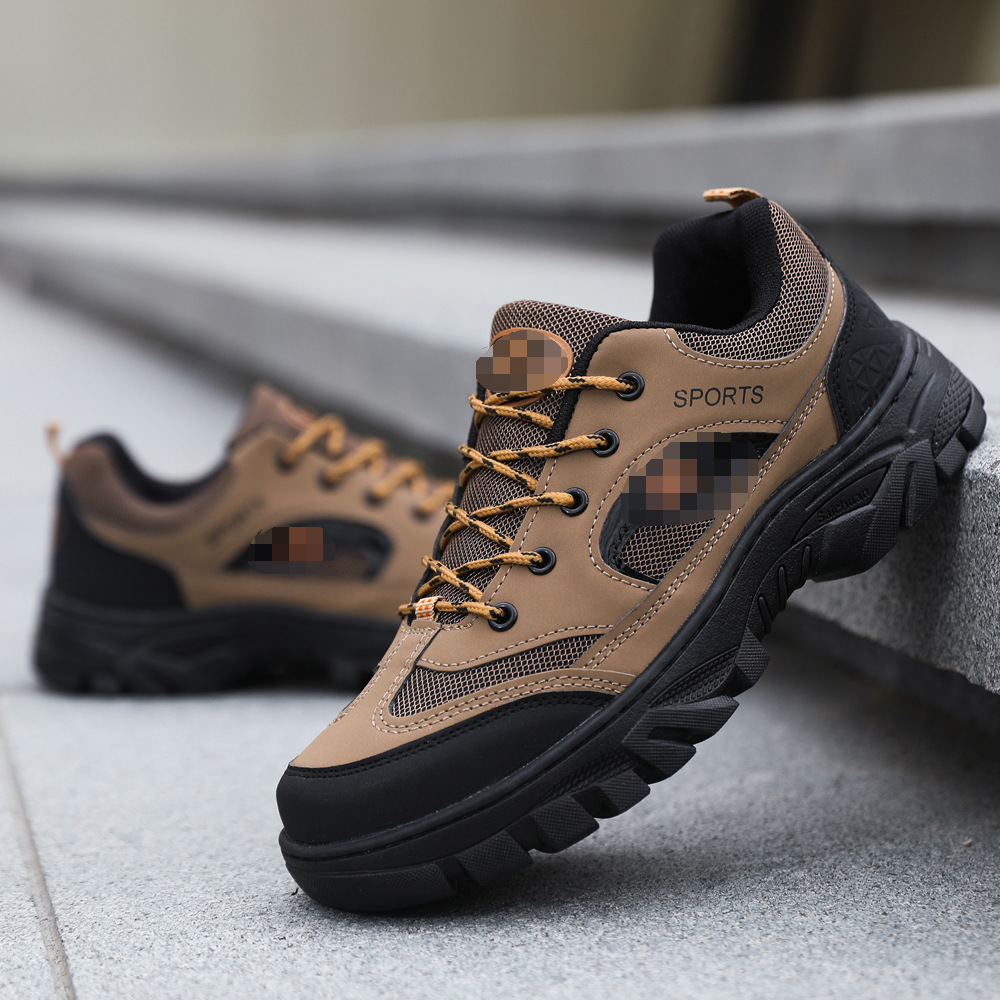 Work Shoes, Comfortable and Lightweight, Lace-Up Men's Shoes, Hiking Shoes, Breathable, All-Season Style, Trendy Men's Casual Shoes Wholesale