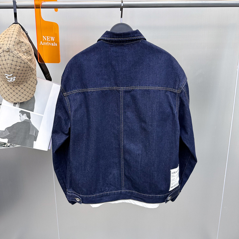 Giacca da uomo, giacca colorblock, casual, ampia, con spalle cadenti, tendenza, giacca in denim_voghion.com