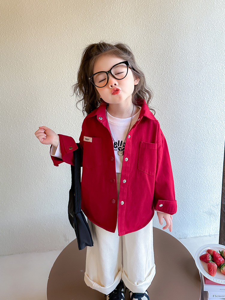 Camisas para niñas, ropa de primavera y otoño 2025 nuevos abrigos casuales para niños, camisas para niñas, blusas para bebés de estilo occidental coreano